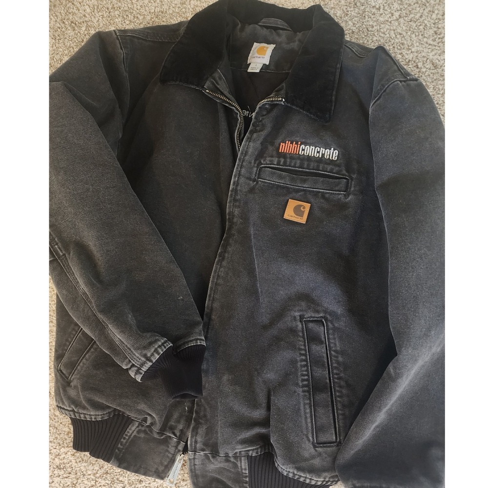 VTG 🔥Carhartt 101228 Bankston Jacket Faded Black L J14 Streetwear Workwear Y2K